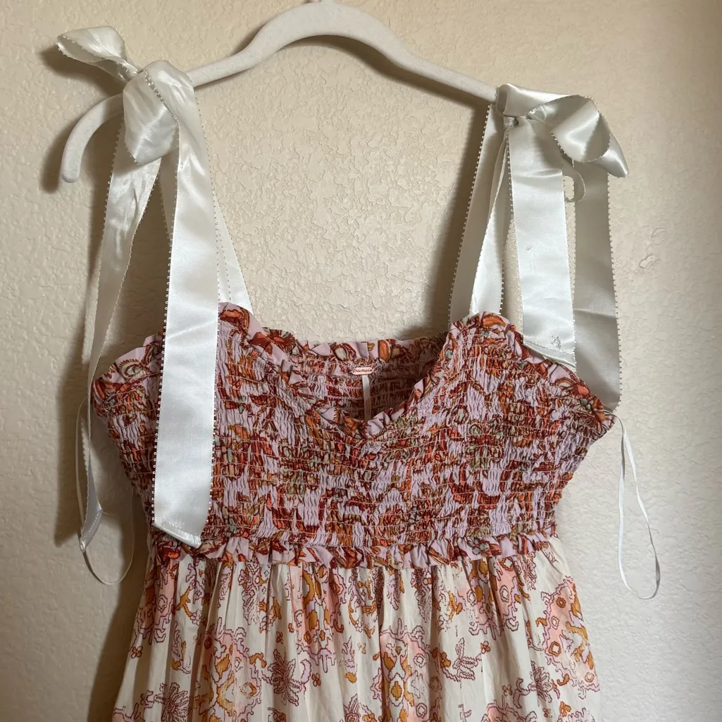 Free People Bluebell Maxi Dress Sz Large Lilac Multi - Image 5