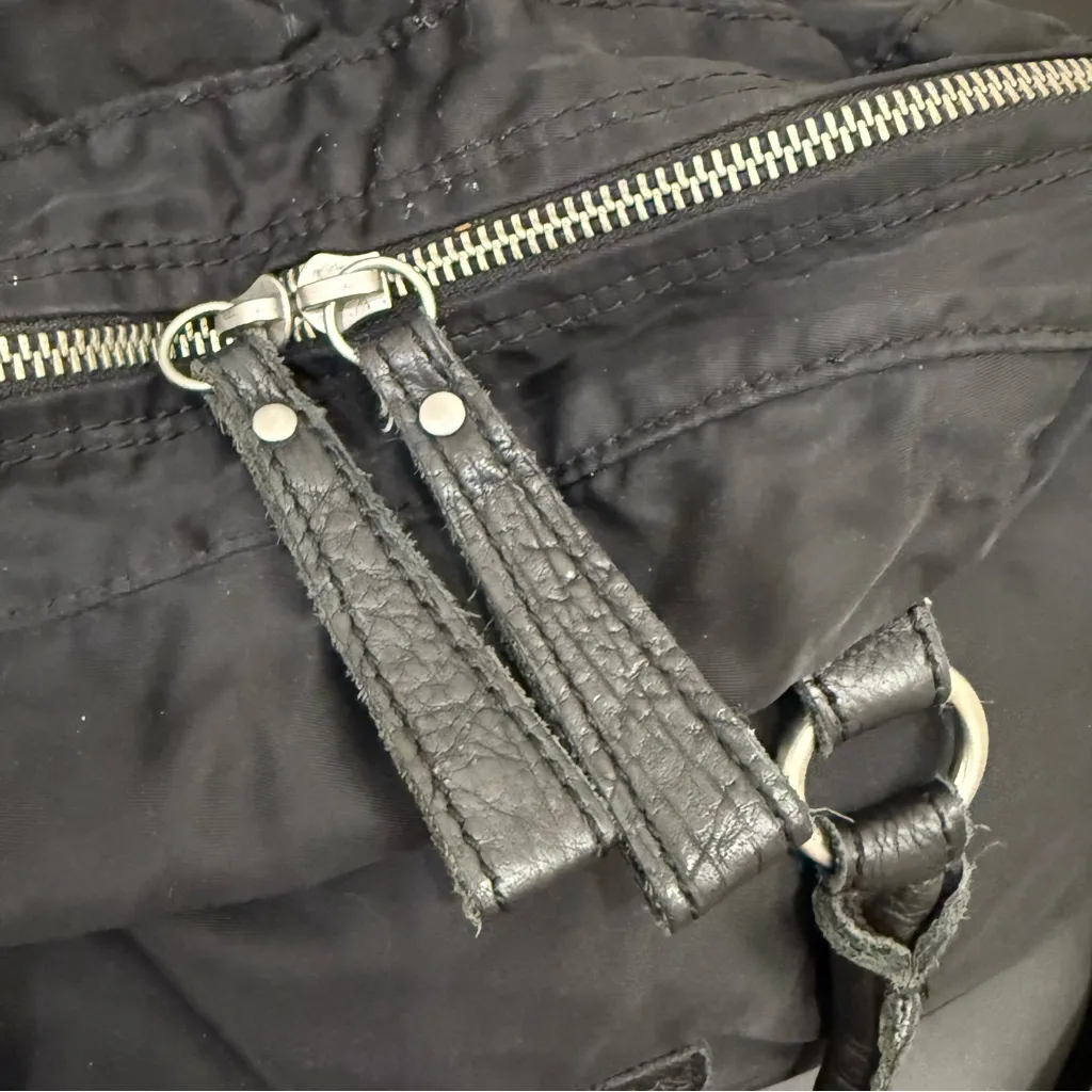 LIEBESKIND BERLIN Naomi Black Nylon & Leather Slouchy Crossbody Handbag - Image 14