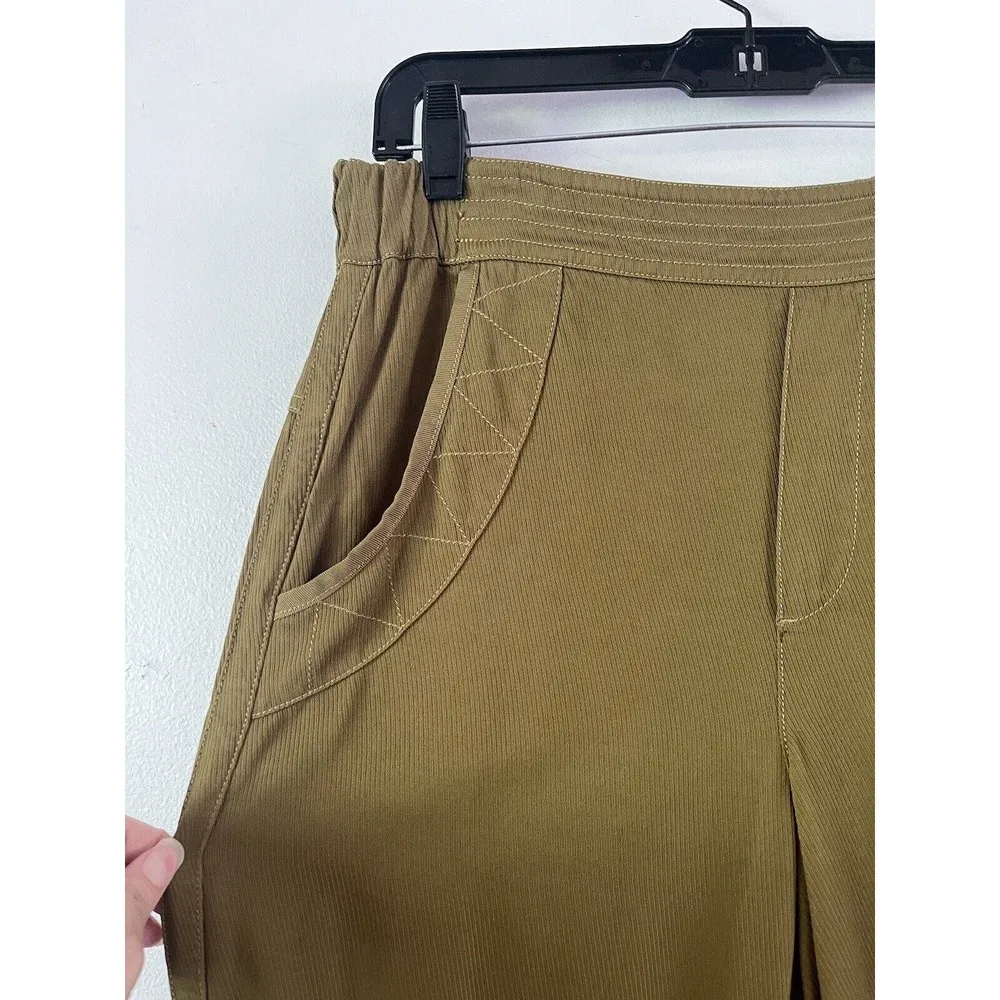 By Anthropologie Earth Green Pull On Wide Leg Cropped Pants Women’s Size Small - Image 3