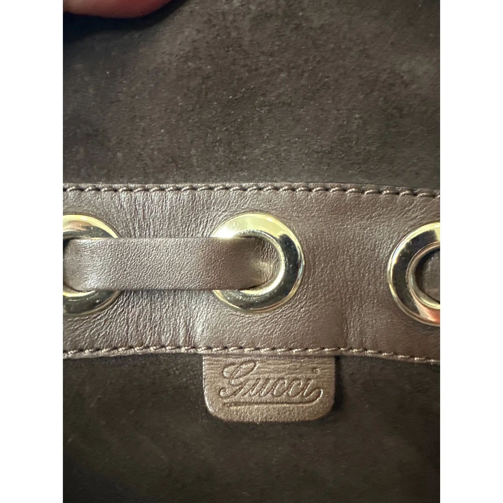 Gucci Dark Brown Suede Leather Fur Lined Tassel Knee Winter High Boots Size 6.5 - Image 9