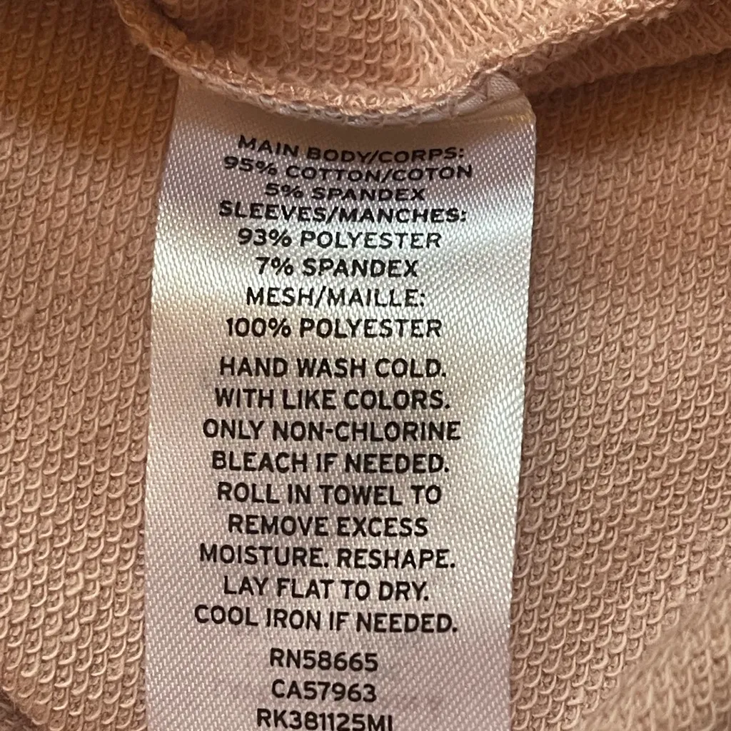 14th & Union Dusty Pink fancy sweatshirt with ruffled sleeves with mesh detail S - Image 11