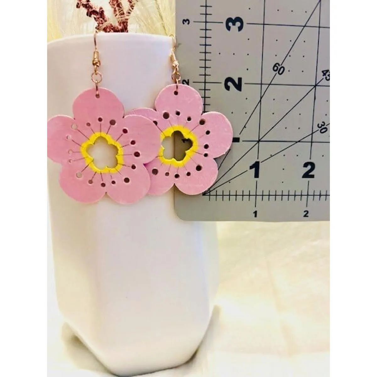 Pink Tropical Vibes Earrings Hibiscus Lightweight Vacation‎ Summer Spring Beach - Image 2