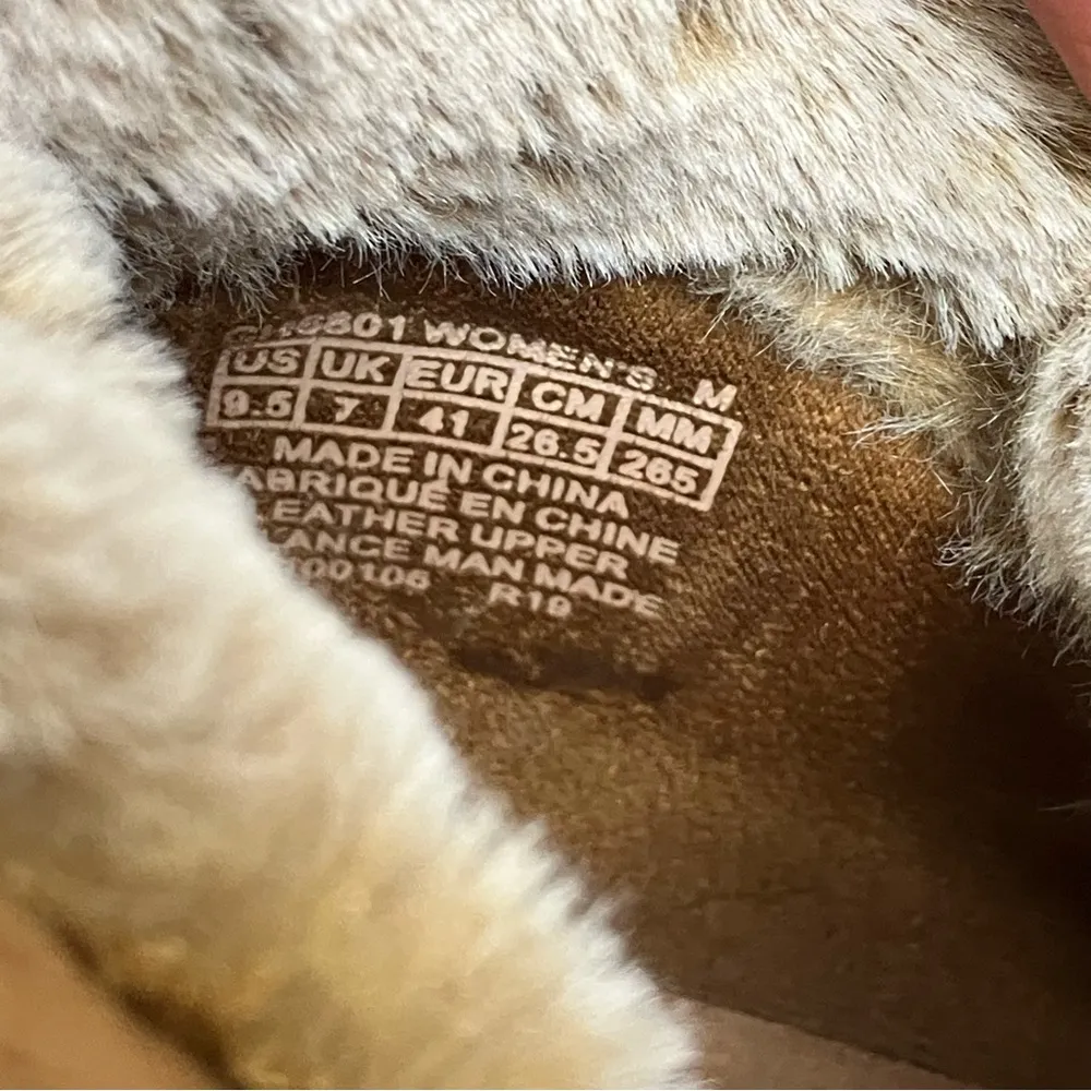 Rockport suede fur lined boots brown‎ white womens size 9.5 winter neutral Brown - Image 9