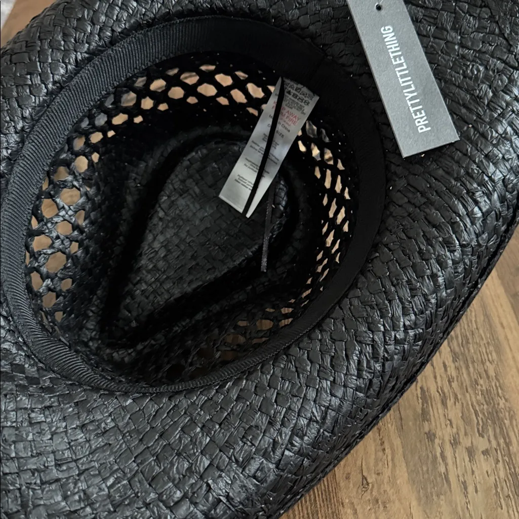 PrettyLittleThing Black Straw Hat - Image 4