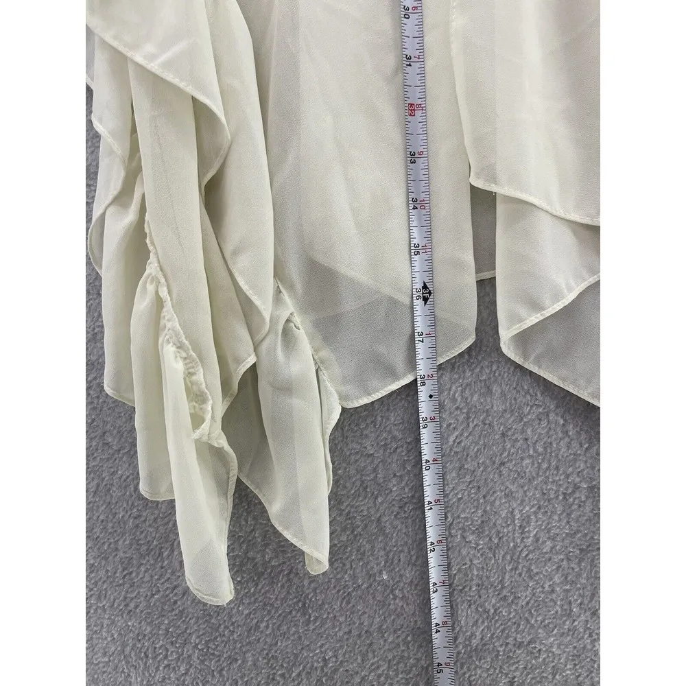 David and Young Women's Coverup Open Front Solid White Sheer One Size - Image 6