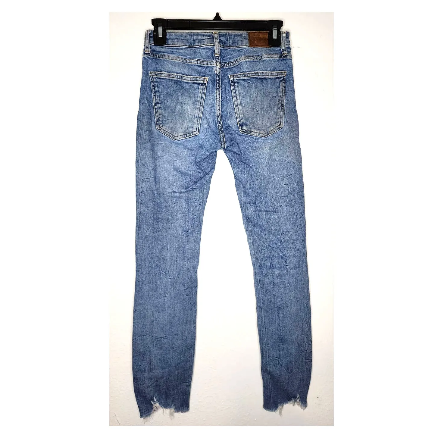 Zara ZW The Skinny Distressed Shark Bite Raw Frayed Hem Jeans 4 - Image 4