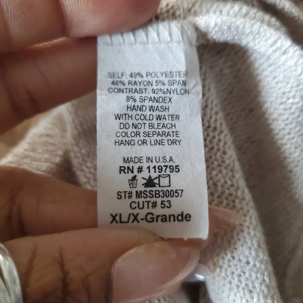 Moon Collection Batwing Short Sleeve Lace Panel Lightweight Sweater Top Size XL - Image 6