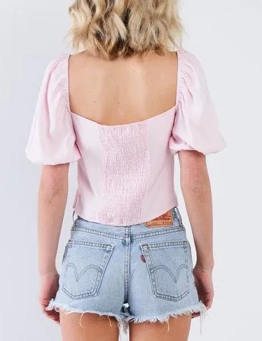 Revolve  Light Pink Puff Sleeve Top - Image 2