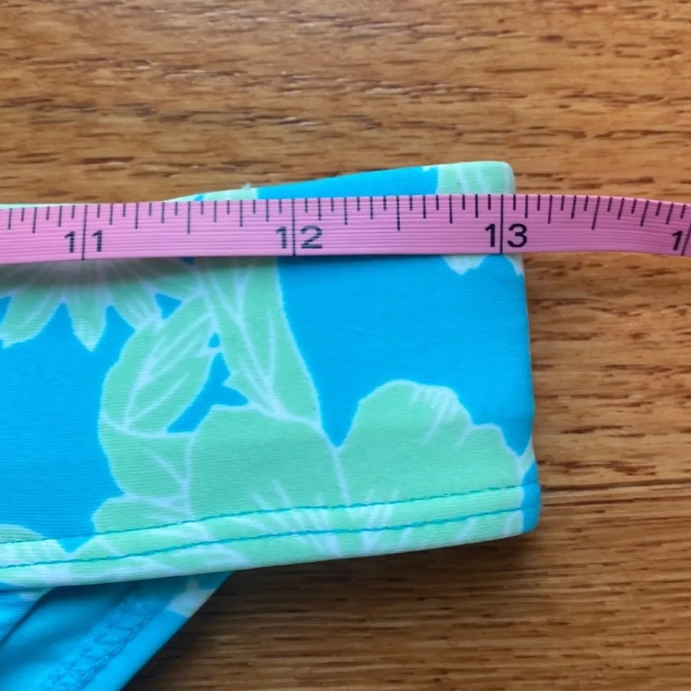 Forever 21 Teal and Green Floral Print High Waist Bikini Set - Image 9