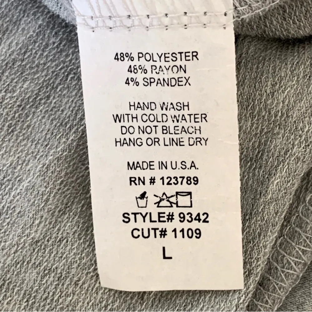 Karlie Heathered Gray Ruffled Open Sleeve Top L - Image 8