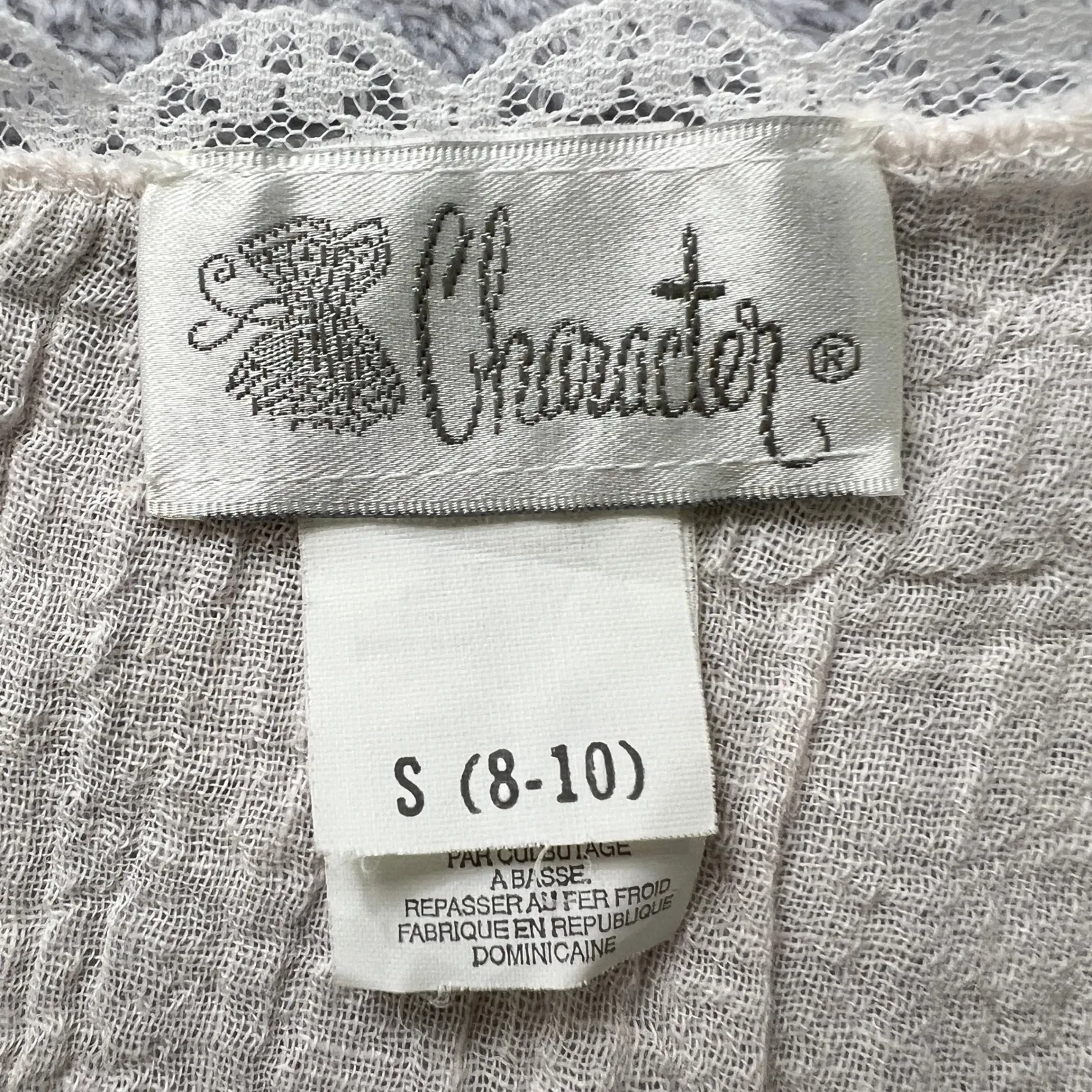 Vintage. Character Vintage Nightgown Small Embroidered Cotton Sleeveless Lace‎ Pink - Image 4