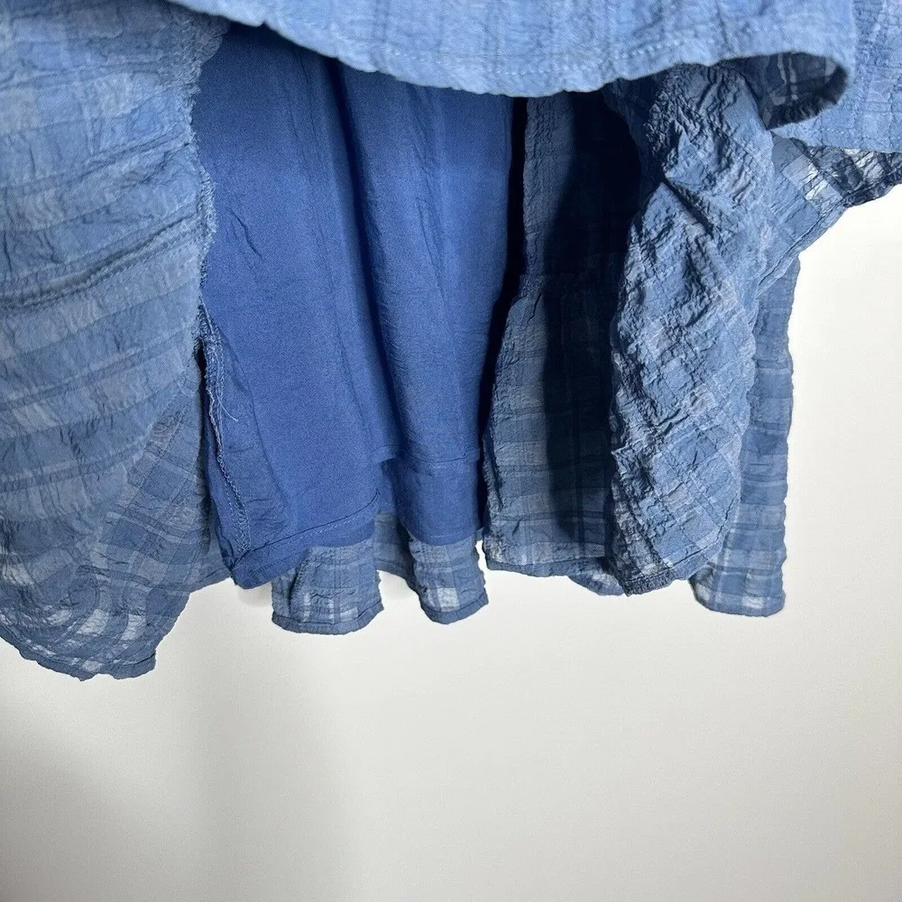 Boutique Day & Moon Puff Sleeve Dress Women's Short Sleeve Blue Size S - Image 5