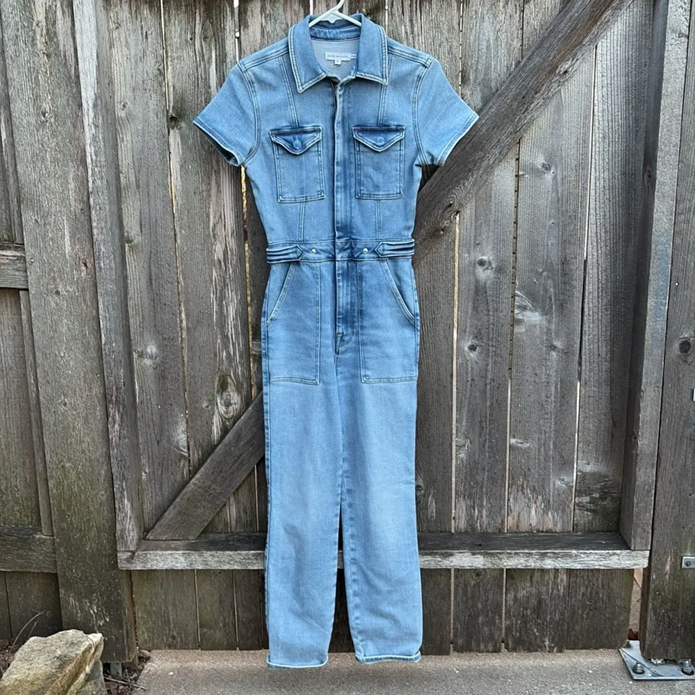 NWOT Good American Fit For Success Denim Jumpsuit Blue Size XS Retail $179.00 - Image 6