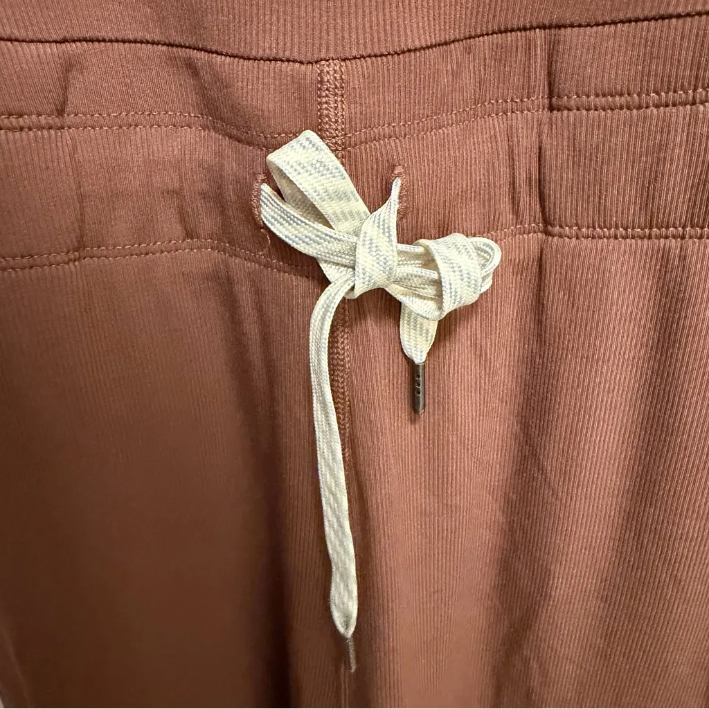 Vuori Mudra Pose Jumpsuit in Chestnut Style VW491 Wide Leg Rib Knit Size Small - Image 5