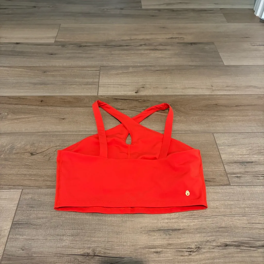 SPIRITUAL GANGSTER Jules Cross-Neck Cropped Tank Top tigerlily red orange medium - Image 3