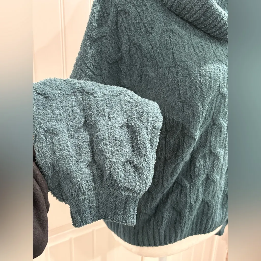 moon & madison Teal Cowl Neck Sweater Blue Size M - Image 4