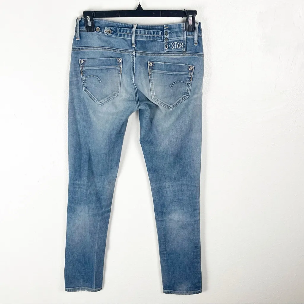 G-STAR Midge Light Wash Ripped Distressed Five Pockets Skinny Jeans Size 28 - Image 2