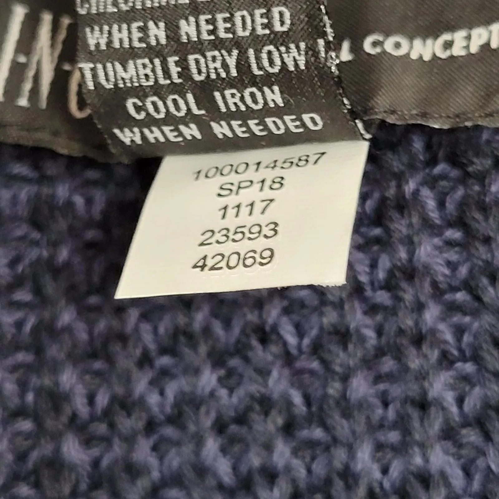 INC International Concepts Asymmetrical Zip Front Blue Sweater‎ - Image 7