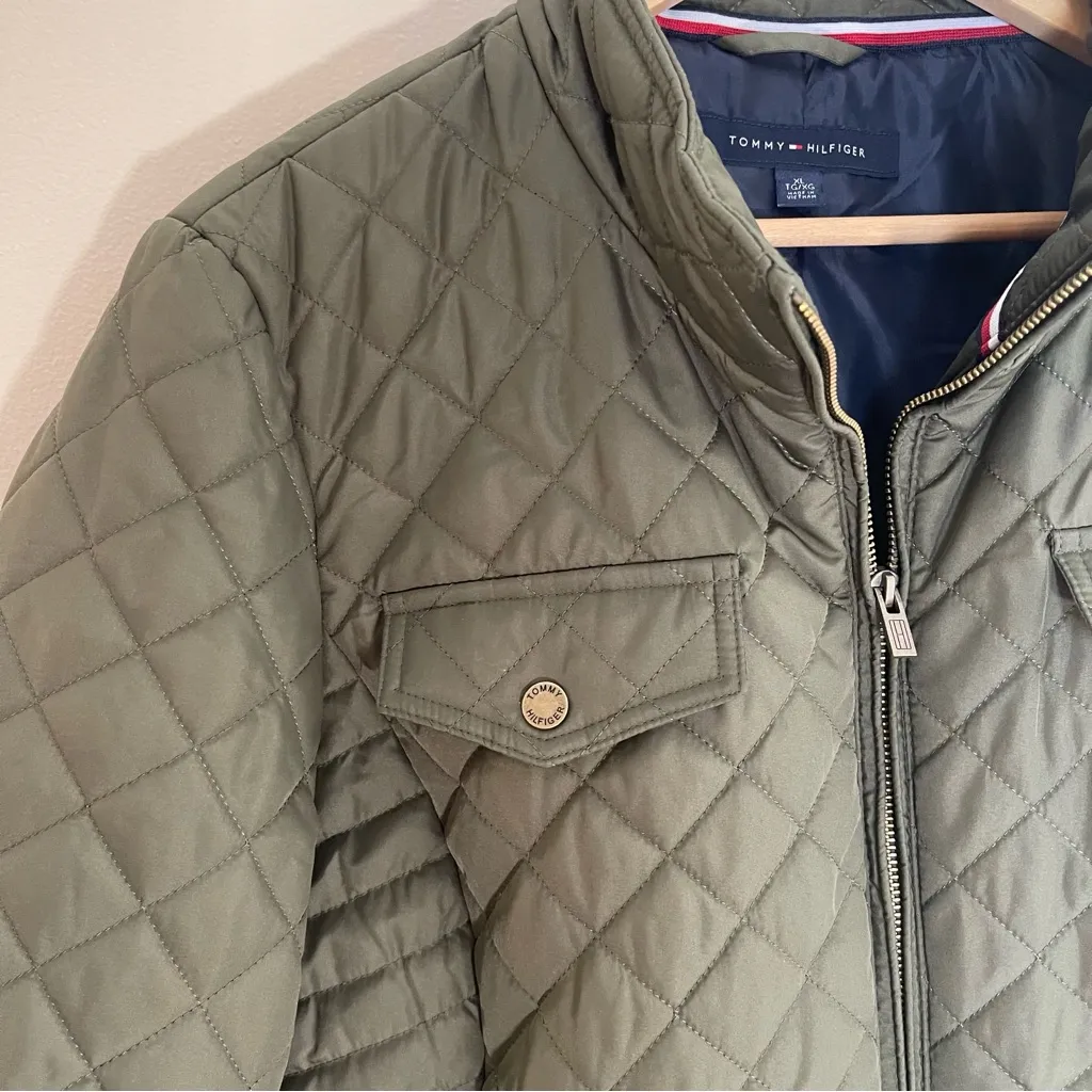 Tommy Hilfiger | Olive Green Stand Collar Puffer Jacket | XL - Image 5
