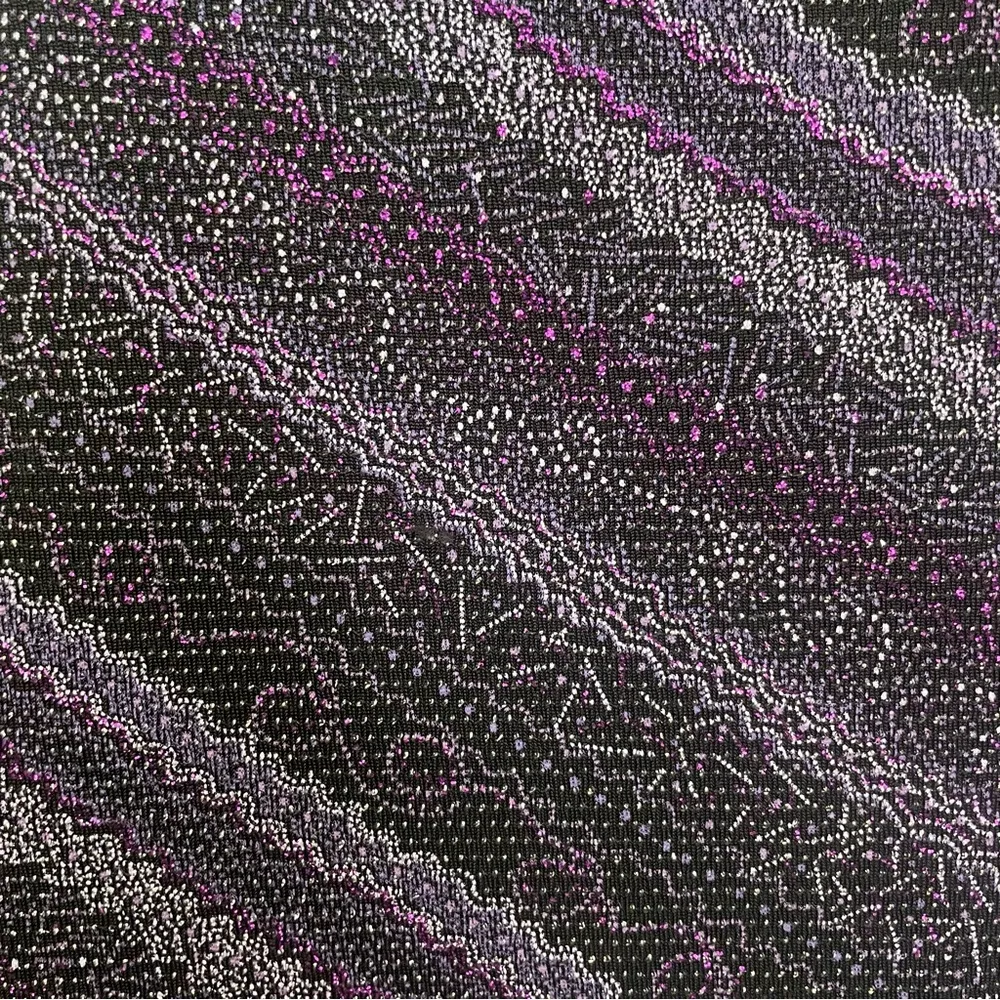 90s Vintage Tank Top Purple Black Sparkle Glitter Going Out Top Size Large L - Image 3