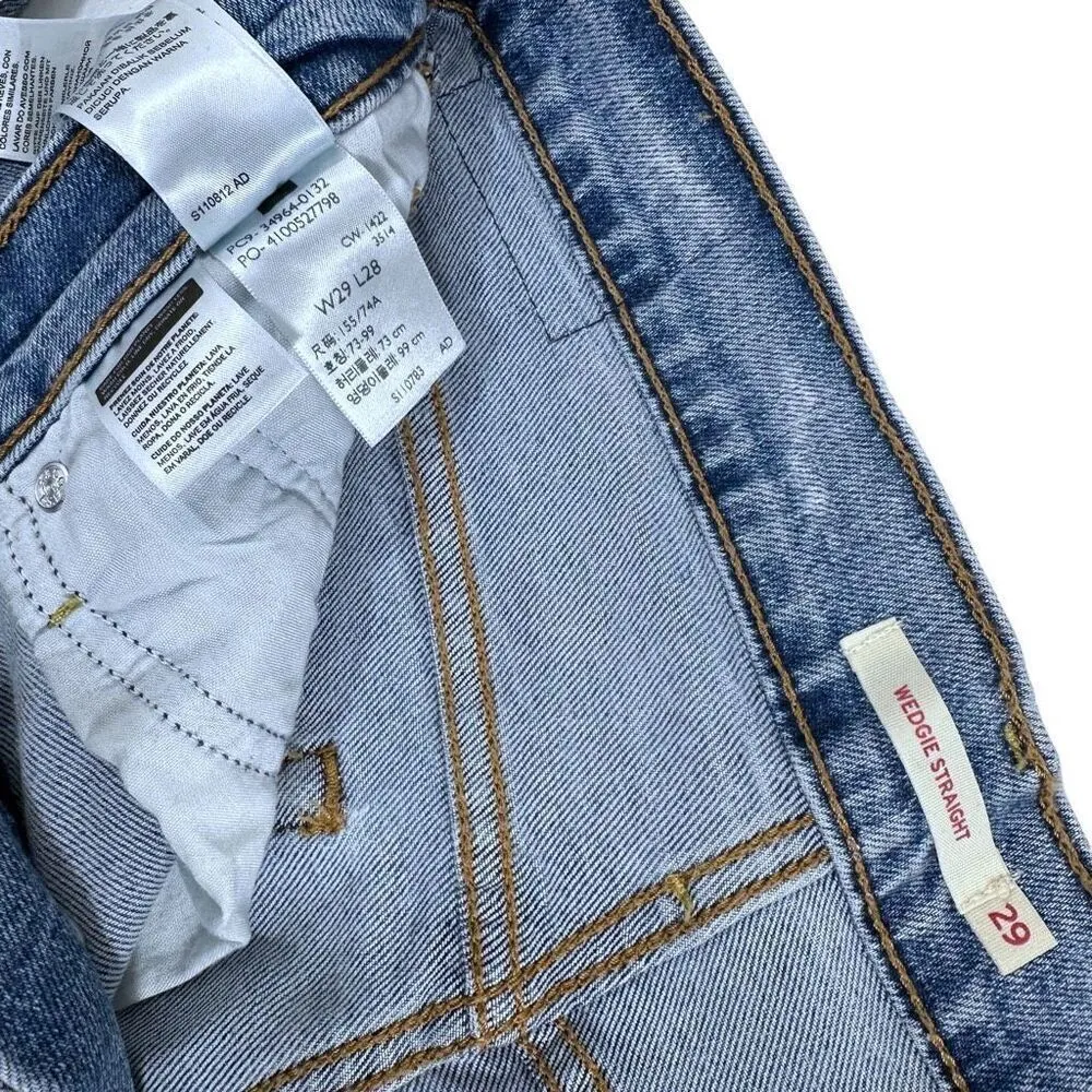 Levi’s Wedgie Straight Distressed Denim Jeans Women’s Size 29x28 - Image 2