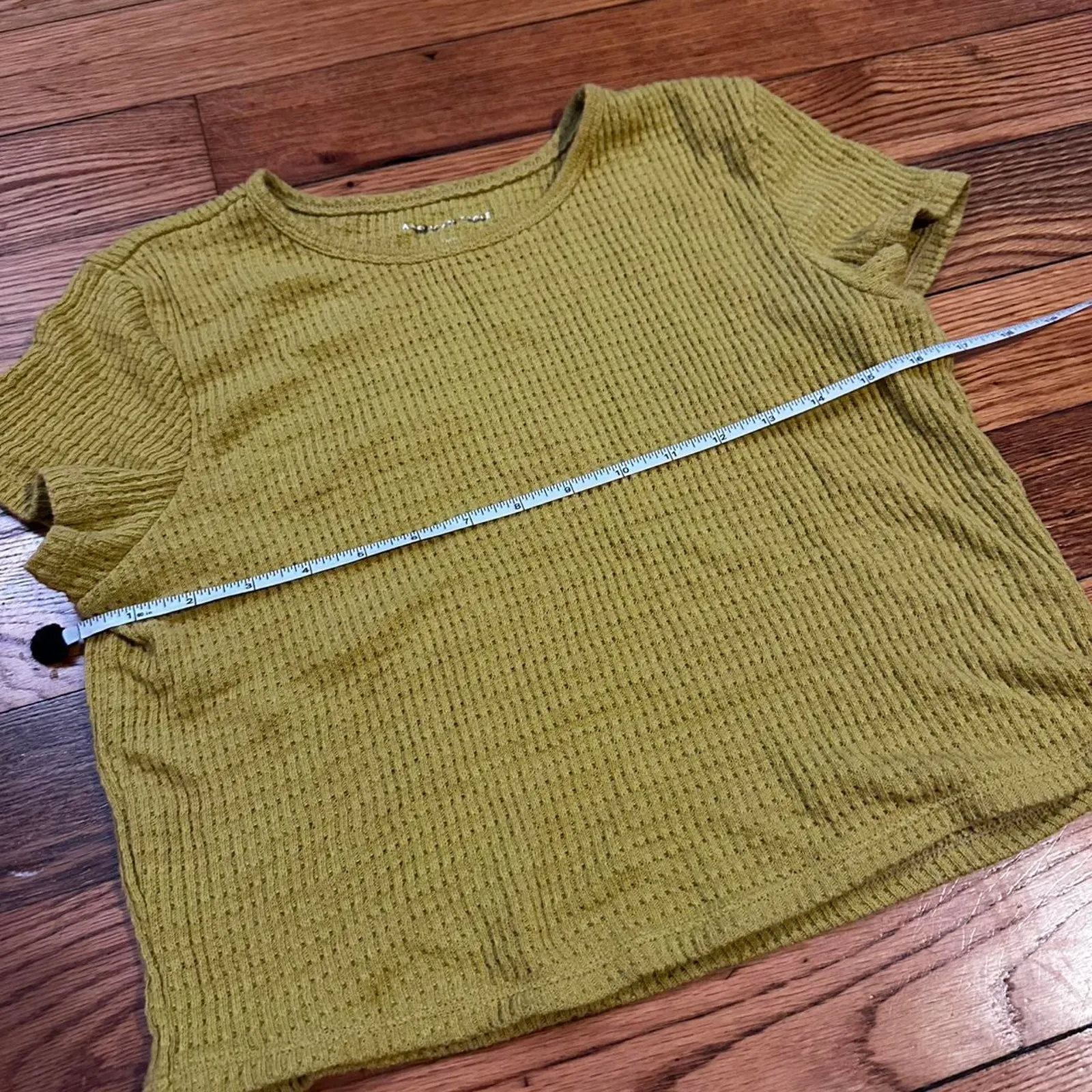 American eagle yellow waffle crop top - Image 6