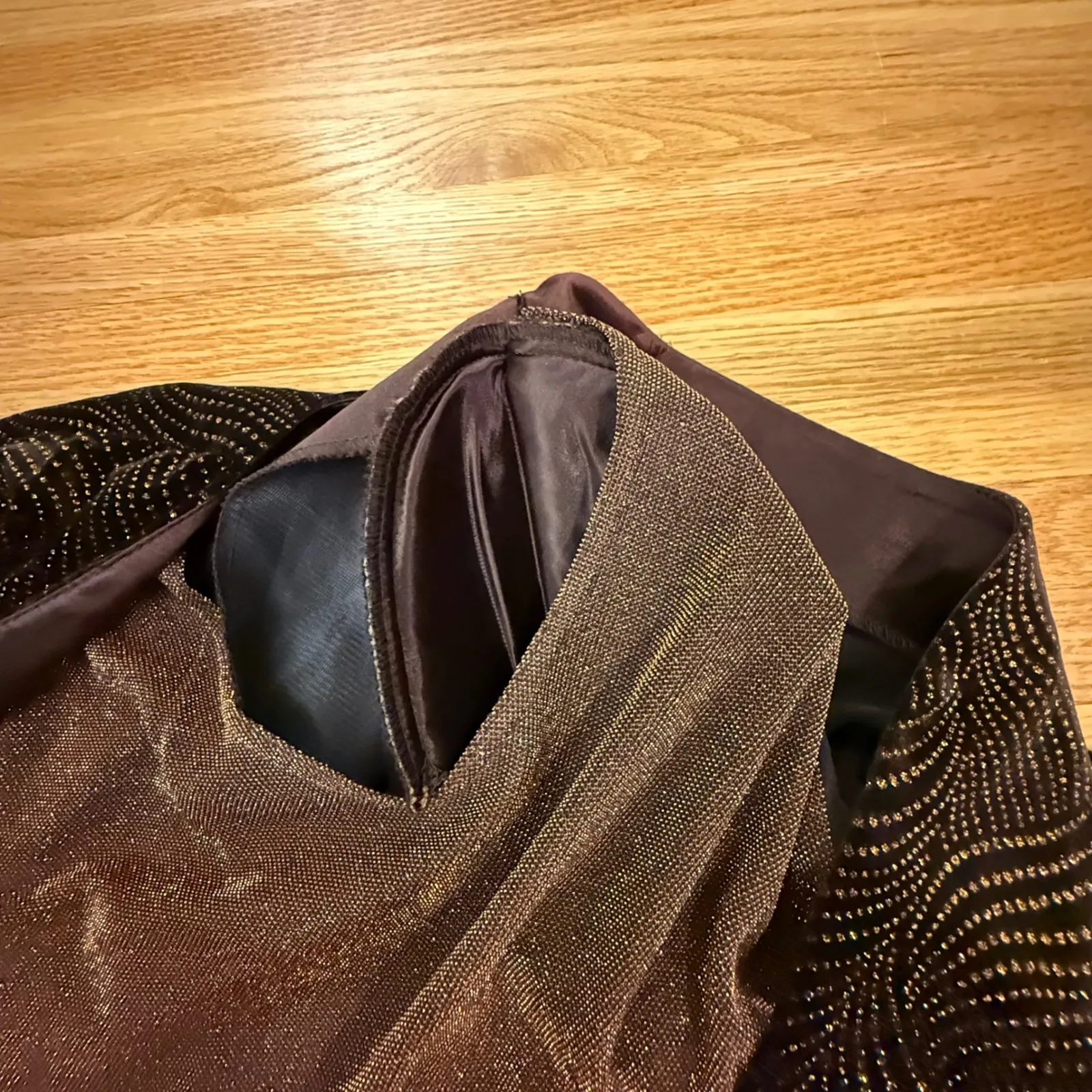 R&M Richards Velvet Jacket Set Size 12 | Black Gold Metallic Twinset Eveningwear - Image 5