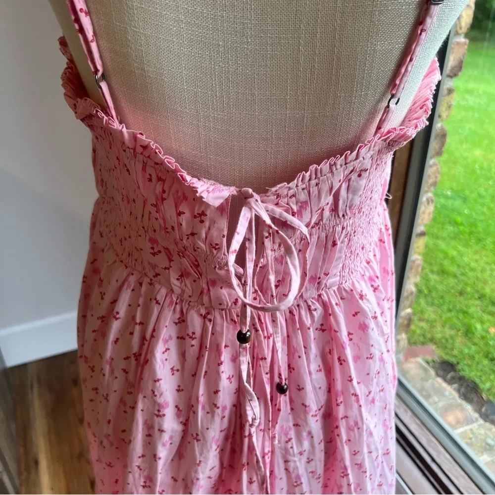 Free People Gabby Pink Floral Mini Dress Size Medium SKU#C24127 - Image 4