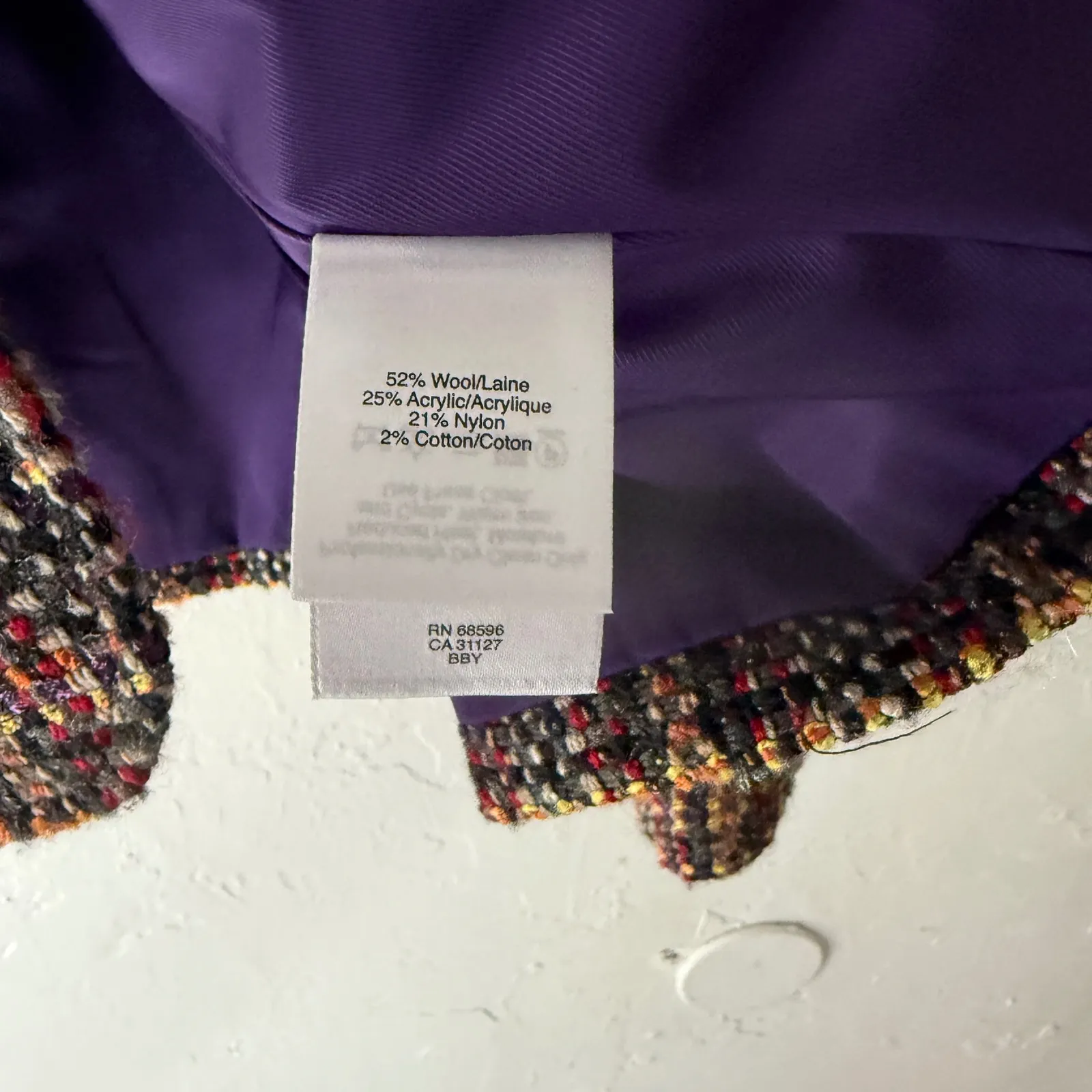 DKNY Donna Karan New York Tweed Blazer Jacket Size 14 Multicolor Career Wear‎ - Image 6