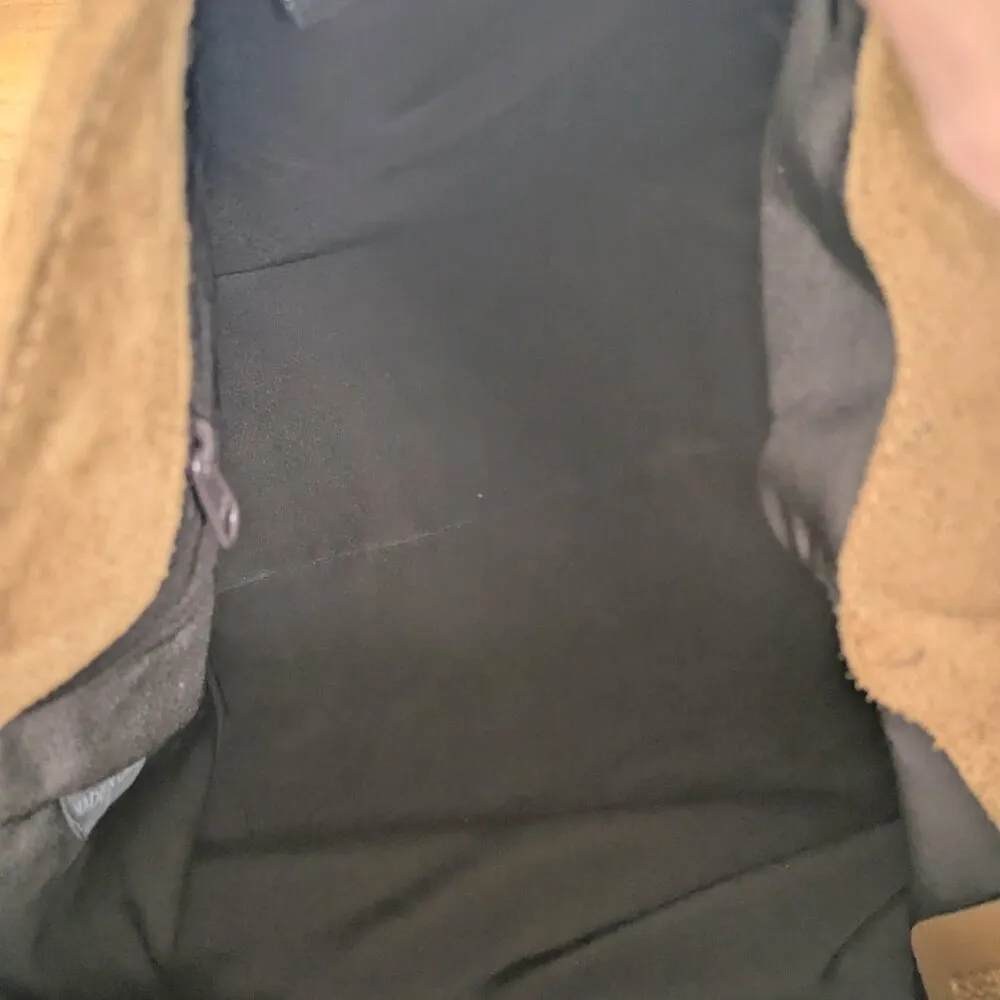 Brown Suede Leather Shoulder Bag Purse - Image 11