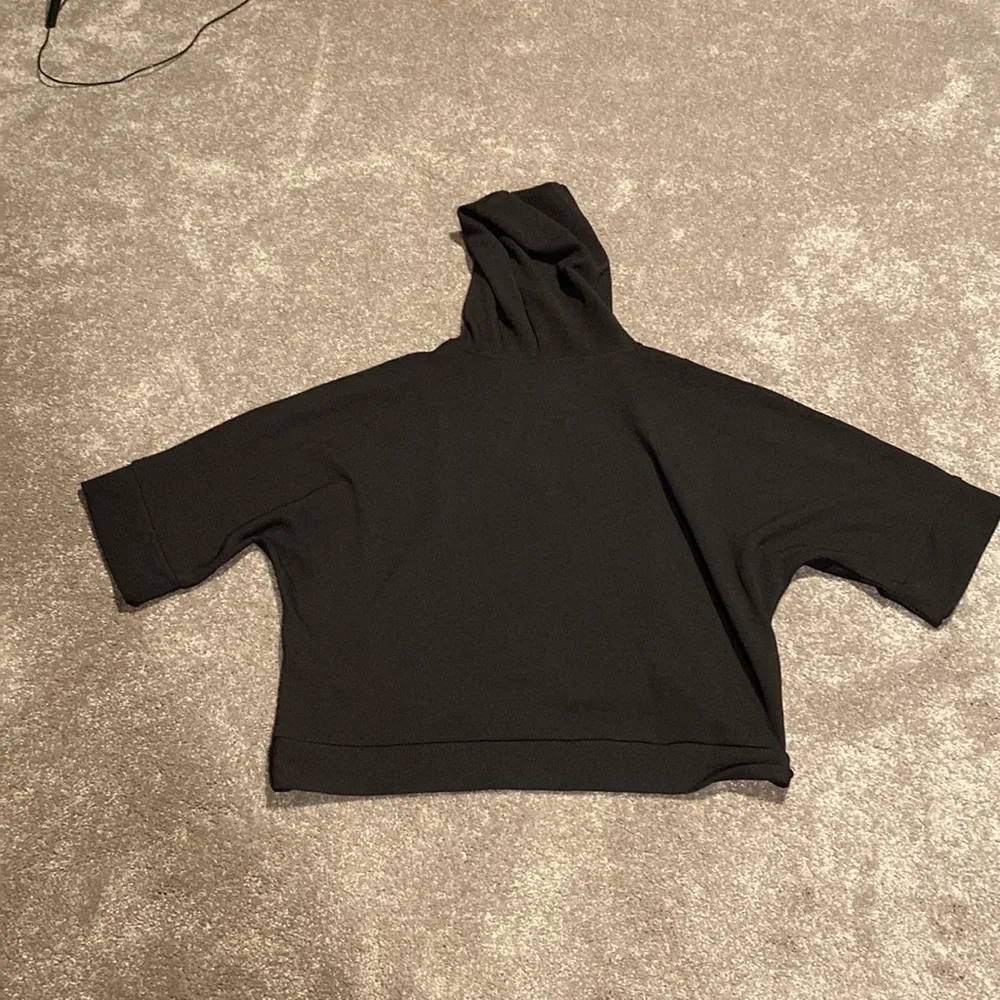 Zara Trafaluc Black Quarter Zip Half Sleeve Hoodie SIZE L - Image 5