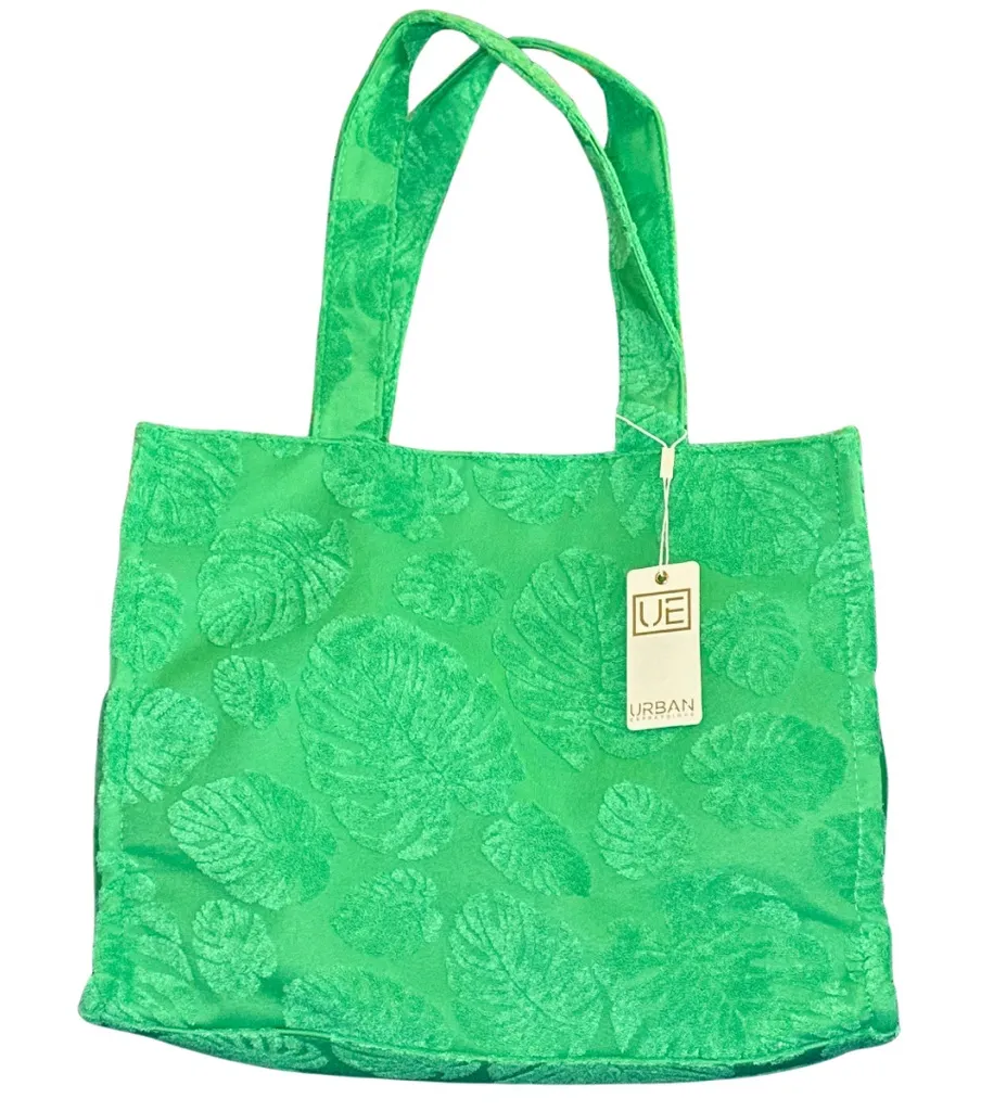 Urban Expressions Green Textured Leaf Tote Bag - Vibrant Trendy Tote - Image 1