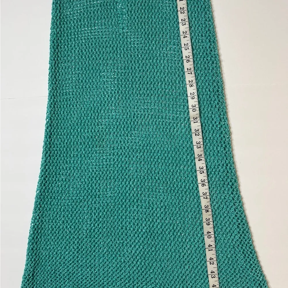 L’Atiste Turquoise Metallic Knit Swim Beach Cover up Sz M Women - Image 5