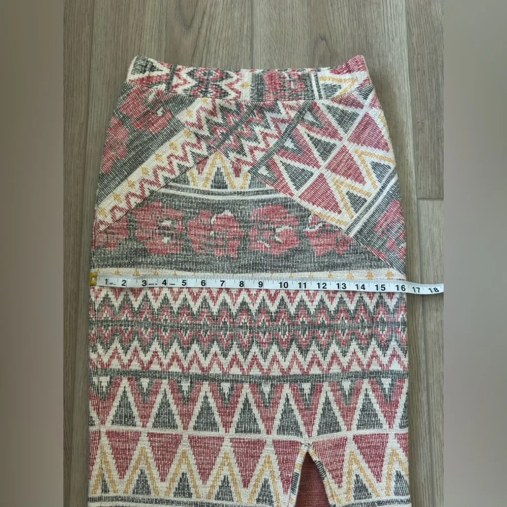 Free People Geometric Pencil Skirt - Pink, Gray, Yellow - Image 3