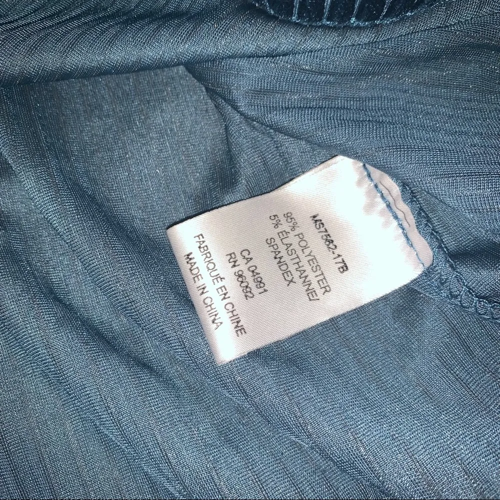 Carolina belle  Montreal Long Sleeve Dark Green Velour Striped Top - Image 4