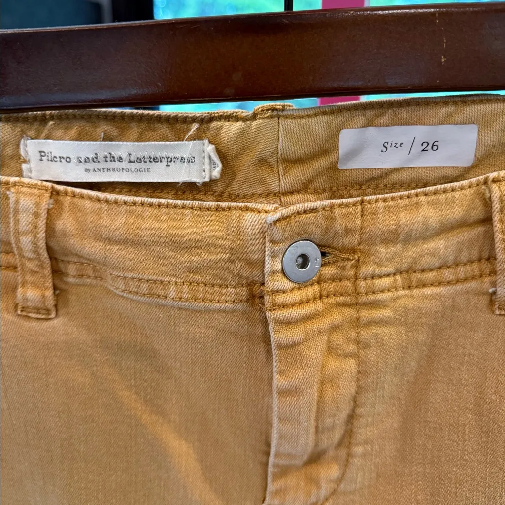Anthropologie Pilcro & the letterpress Women’s Mustard Cargo Pants size 26 - Image 2
