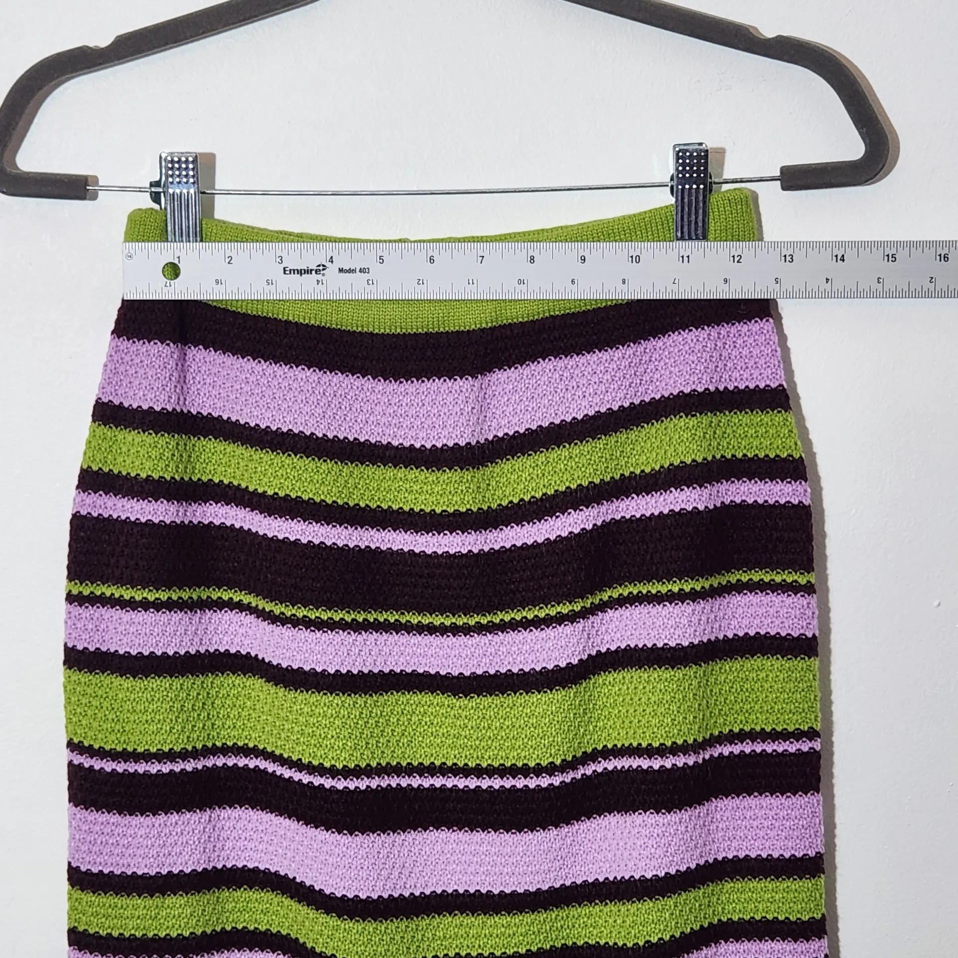 Shein Striped Bodycon Sweater Set Size Medium 2-Piece Crop Top and Skirt - Image 6