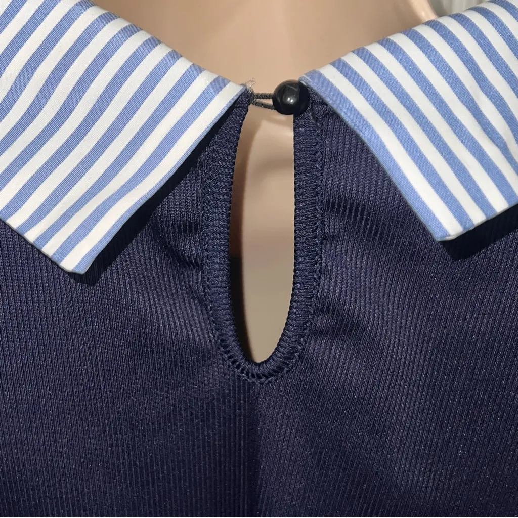 SHEIN Blue and White Striped Shirt - Image 6