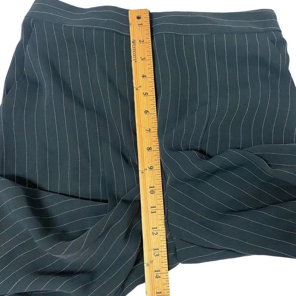 Topshop Black Wide Leg Size 6 Slinky Liquid Flat Front Cropped Palazzo Pants - Image 8