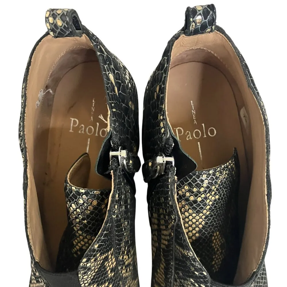 Linea Paolo Felicia Snake Print Our Original Platform Wedge Sneaker Boot Sz 8M Black - Image 3