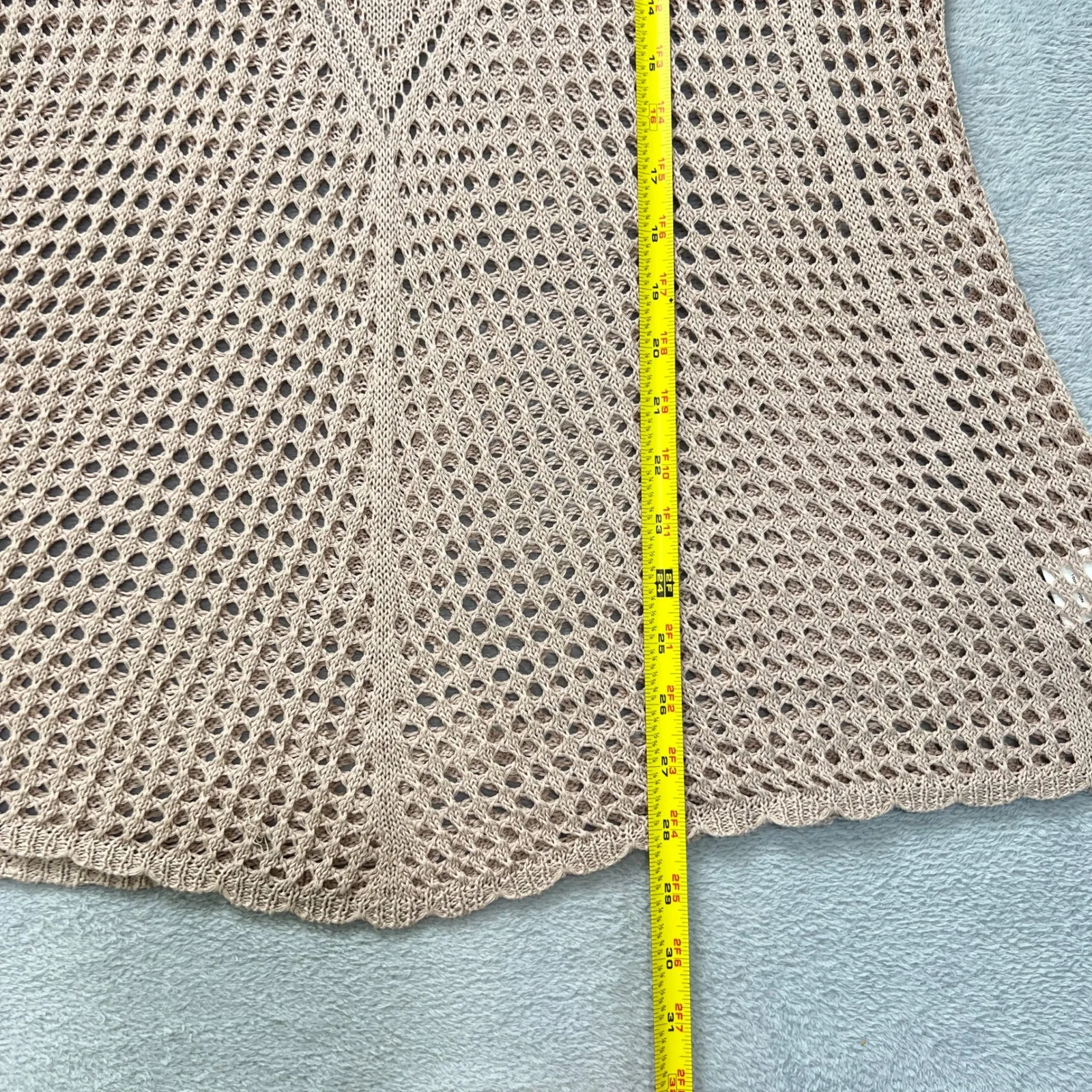 Bloomchic Crochet Knit Top‎ Cover Up Short Sleeve Open Weave Blush Pink Size 10 - Image 6