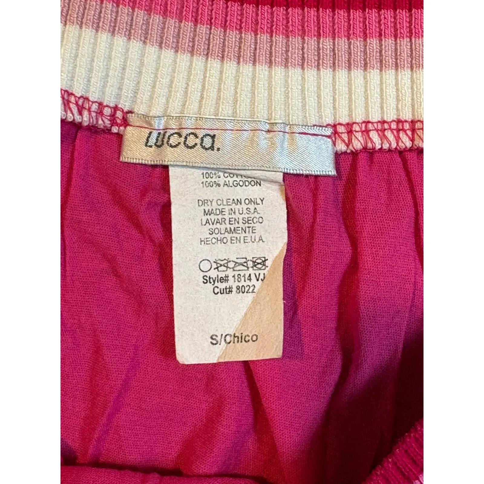 Lucca Strapless Tube Top Pink White Striped Banded Casual Summer Size Small - Image 6