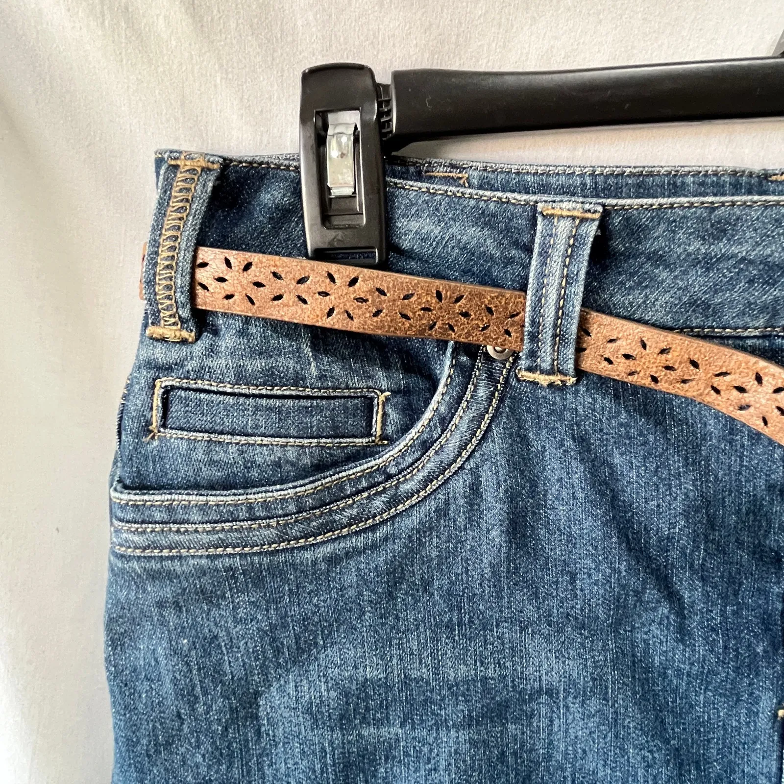 Sonoma Medium Wash Modern Fit Denim Skirt 8 Blue - Image 3