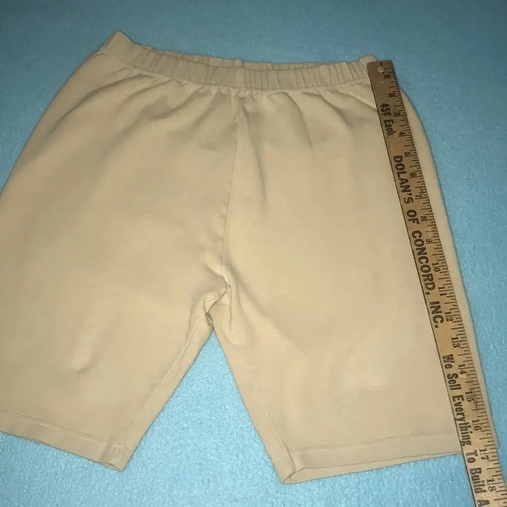 BASICS yoga shorts pull on elastic waistband size M Tan Size M - Image 3