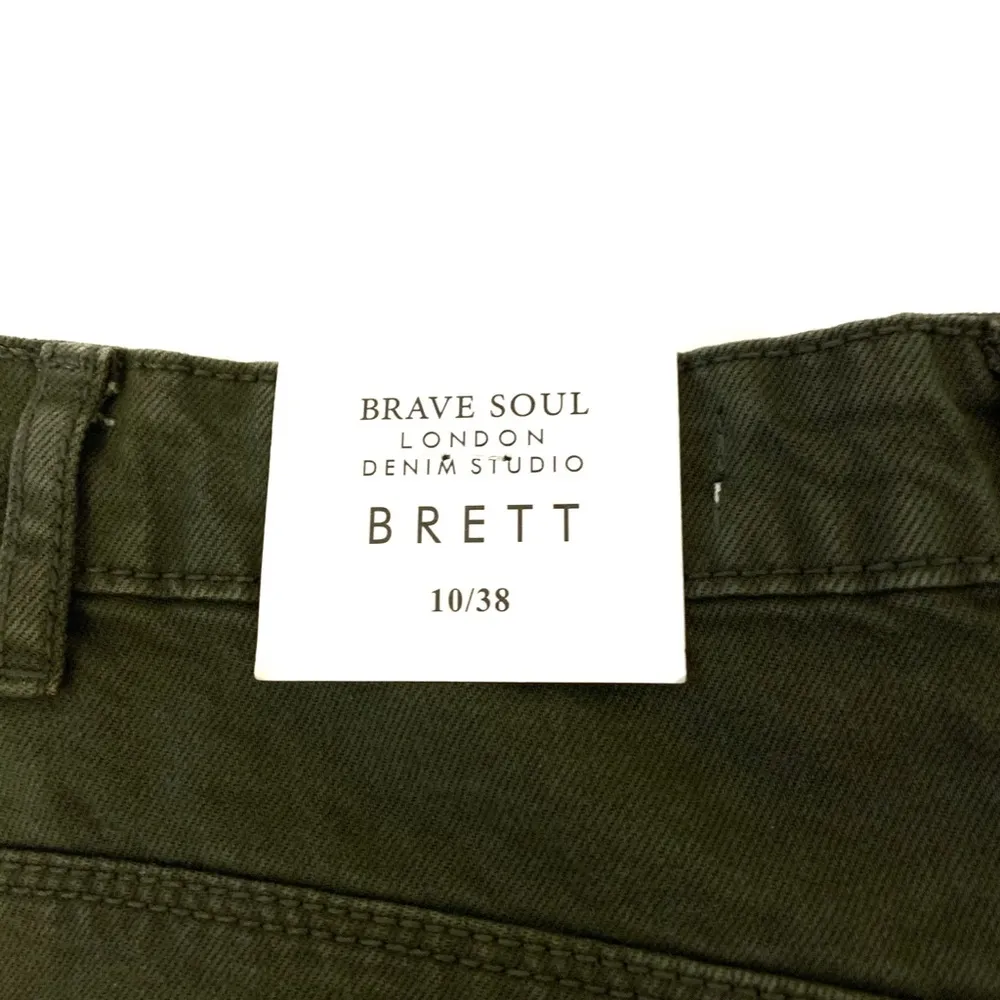 NWT ASOS Brave Soul London "Brett" Army Green Denim Hip Tease Mini Skirt - Image 4