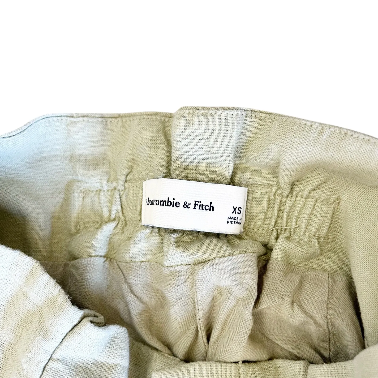 Abercrombie Linen Blend High Waisted Pleated Shorts Sz XS - Image 2