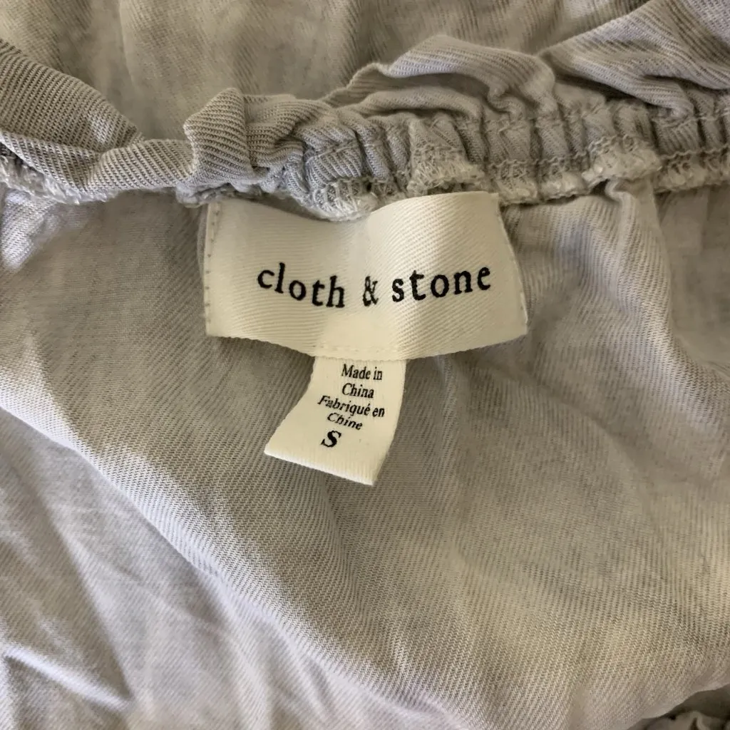 Cloth And Stone S Tie Dye Midi Dress Long Sleeve Drawstring Waist Boho Casual Gray Size undefined - Image 4