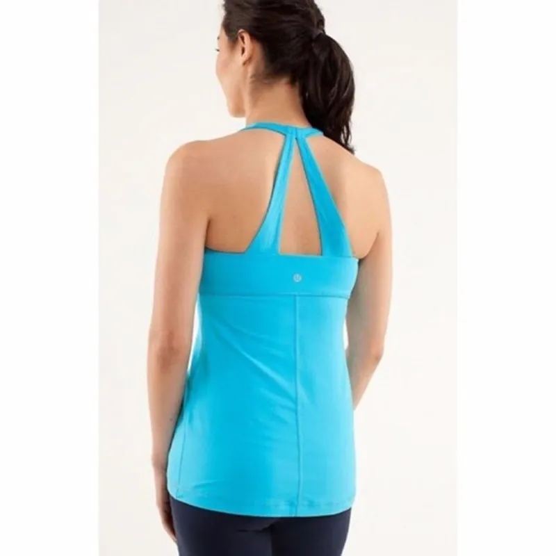 lululemon Womens Tank Spry Blue Scoop Me Up Top Athleisure Running‎ Yoga - Image 2