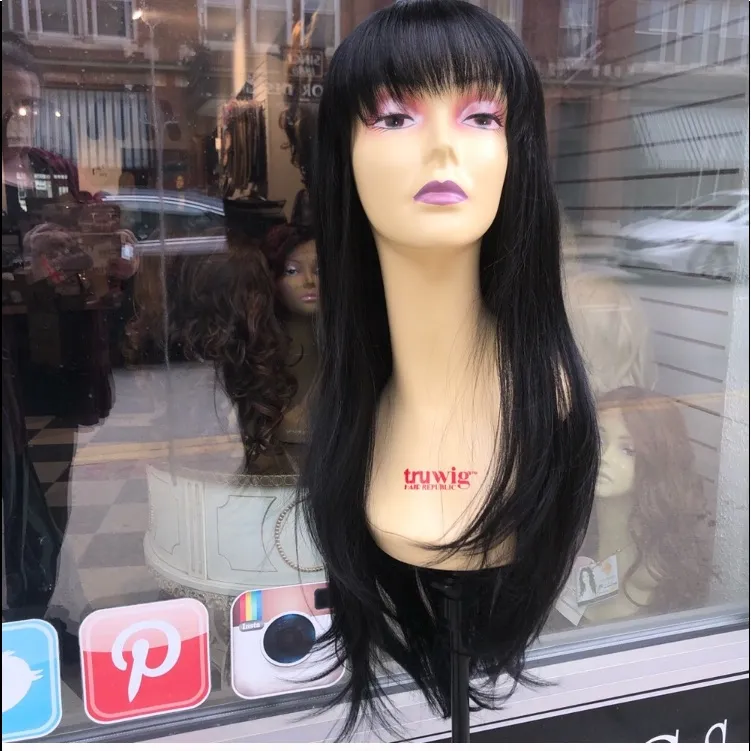 Long Black Bangs Wig 2020 - Image 6