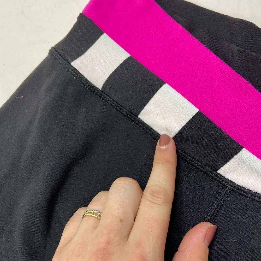 Lululemon Dharana Crop Pants Black Pink Stripe - Image 4